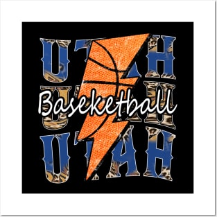 Graphic Basketball Utah Proud Name Vintage Posters and Art